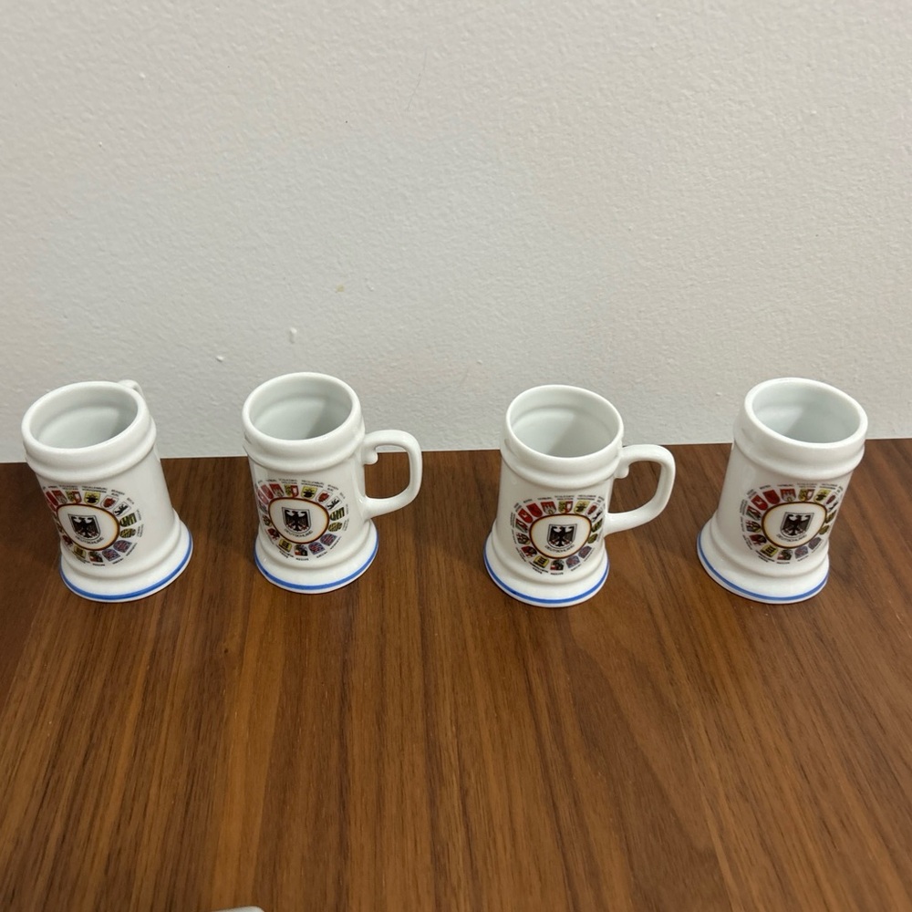 Vintage Porcelain Tankards Of Manger Bamberg Brewery Set 1909 Lot Of  4- EUC